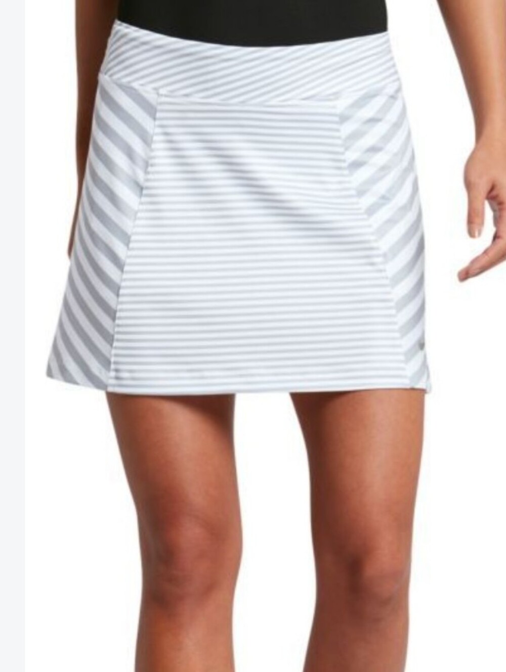 Nike Dry striped Precision 2.0 Knit Golf Skort Skirt Sz Small Gray/white
